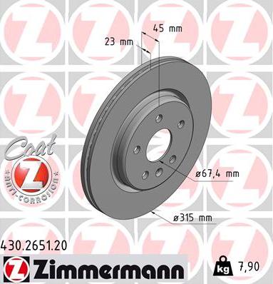 Zimmermann 430.2651.20 - Bremžu diski autodraugiem.lv