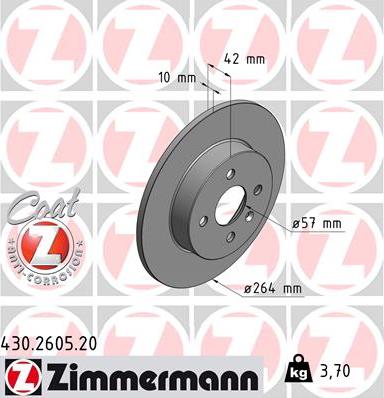Zimmermann 430.2605.20 - Bremžu diski autodraugiem.lv