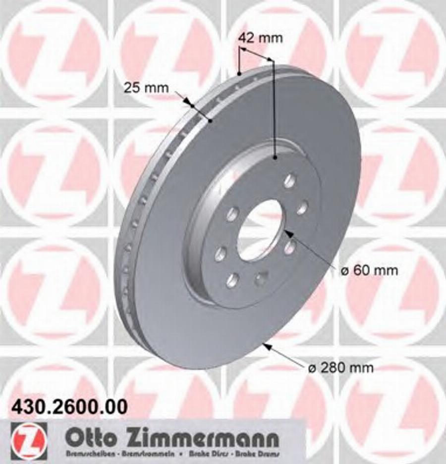 Zimmermann 430.2600.00 - Bremžu diski autodraugiem.lv