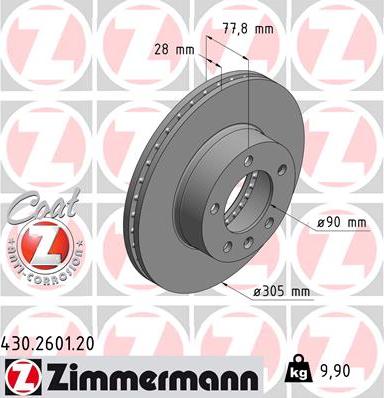 Zimmermann 430.2601.20 - Bremžu diski autodraugiem.lv