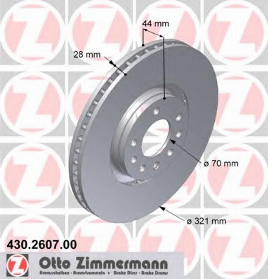 Zimmermann 430.2607.00 - Bremžu diski autodraugiem.lv