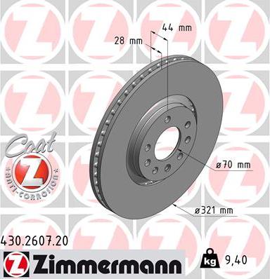 Zimmermann 430.2607.20 - Bremžu diski autodraugiem.lv