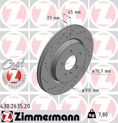 Zimmermann 430.2635.20 - Bremžu diski autodraugiem.lv