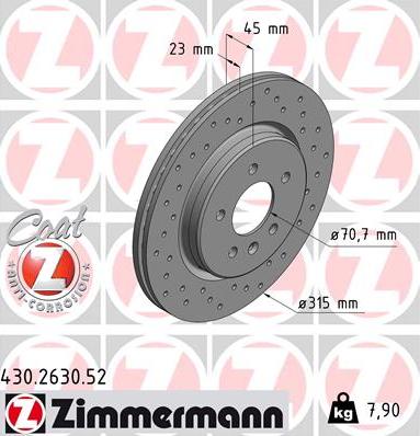 Zimmermann 430.2630.52 - Bremžu diski autodraugiem.lv