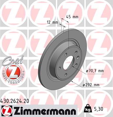 Zimmermann 430.2624.20 - Bremžu diski autodraugiem.lv