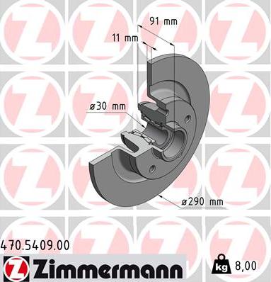 Zimmermann 470.5409.00 - Bremžu diski autodraugiem.lv