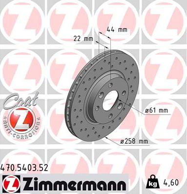 Zimmermann 470.5403.52 - Bremžu diski autodraugiem.lv