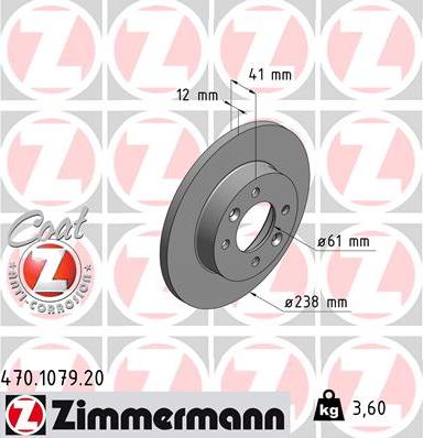 Zimmermann 470.1079.20 - Bremžu diski autodraugiem.lv