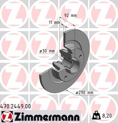 Zimmermann 470.2449.00 - Bremžu diski autodraugiem.lv