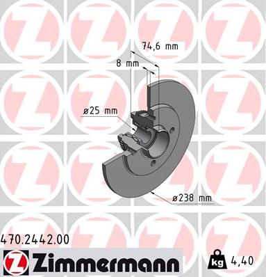 Zimmermann 470.2442.00 - Bremžu diski autodraugiem.lv