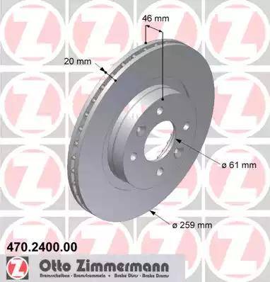Zimmermann 470.2400.00 - Bremžu diski autodraugiem.lv