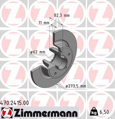 Zimmermann 470.2415.00 - Bremžu diski autodraugiem.lv