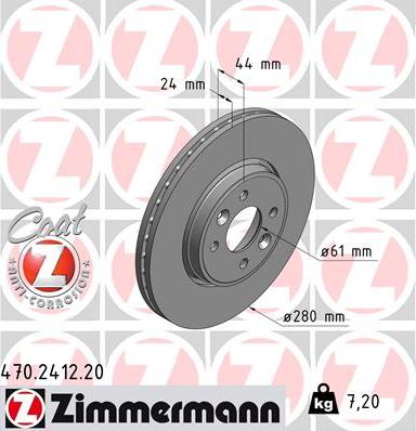 Zimmermann 470.2412.20 - Bremžu diski autodraugiem.lv
