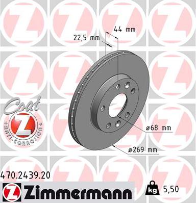 Zimmermann 470.2439.20 - Bremžu diski autodraugiem.lv