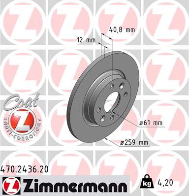 Zimmermann 470.2436.20 - Bremžu diski autodraugiem.lv