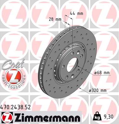 Zimmermann 470.2438.52 - Bremžu diski autodraugiem.lv