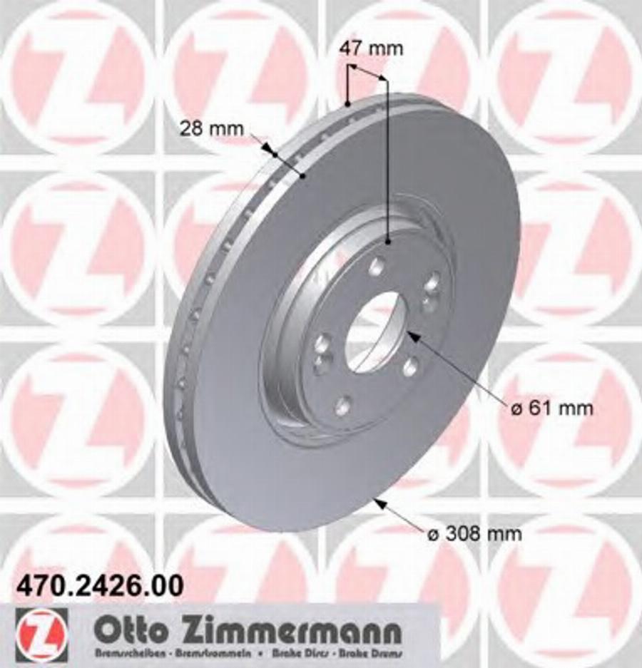 Zimmermann 470.2426.00 - Bremžu diski autodraugiem.lv