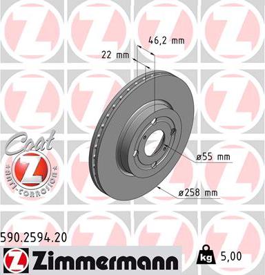 Zimmermann 590.2594.20 - Bremžu diski autodraugiem.lv