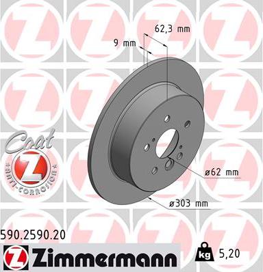 Zimmermann 590.2590.20 - Bremžu diski autodraugiem.lv