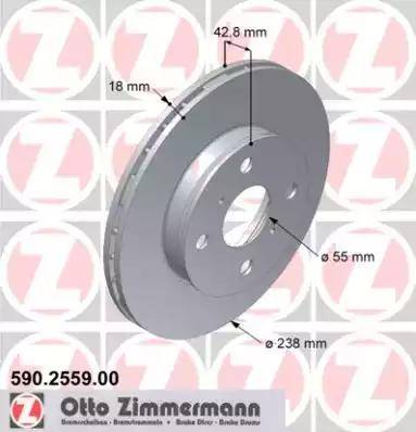 Zimmermann 590.2559.00 - Bremžu diski autodraugiem.lv