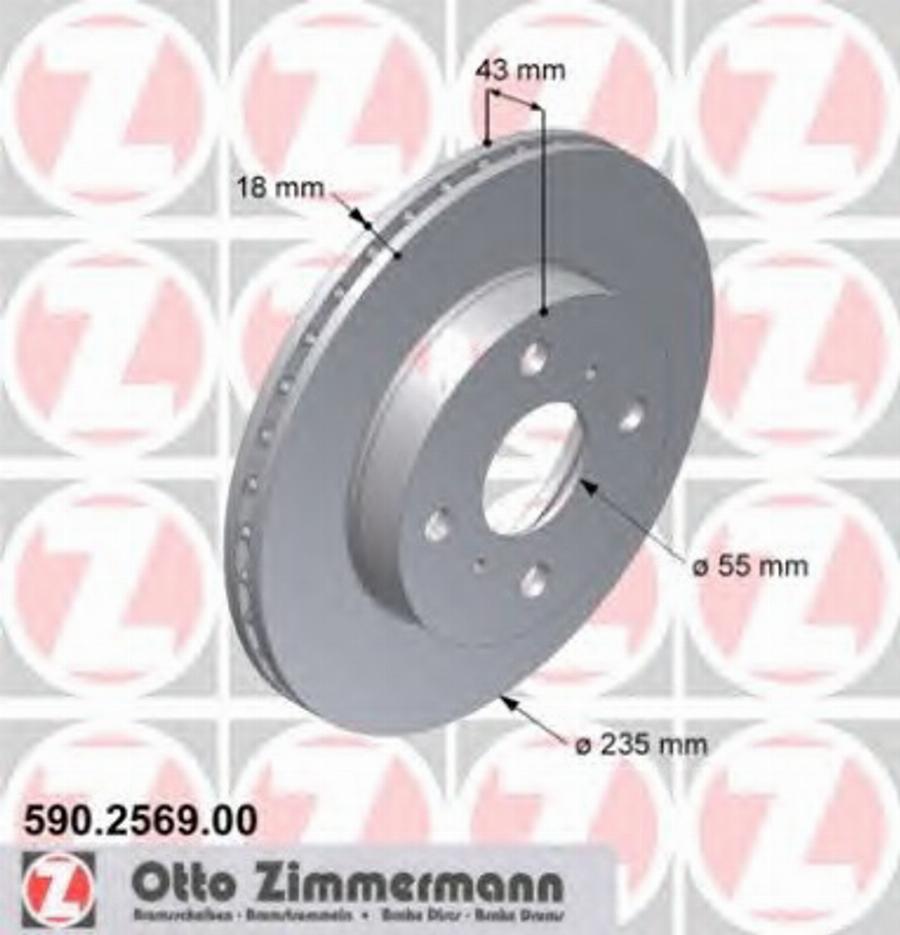 Zimmermann 590.2569.00 - Bremžu diski autodraugiem.lv
