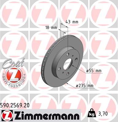 Zimmermann 590.2569.20 - Bremžu diski autodraugiem.lv