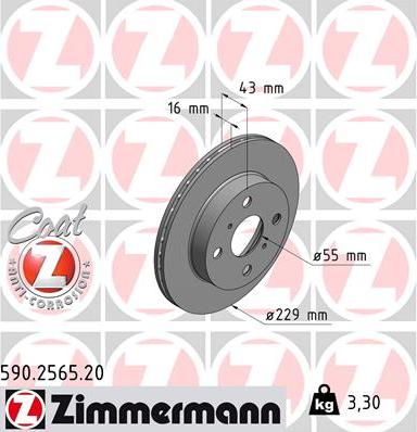 Zimmermann 590.2565.20 - Bremžu diski autodraugiem.lv