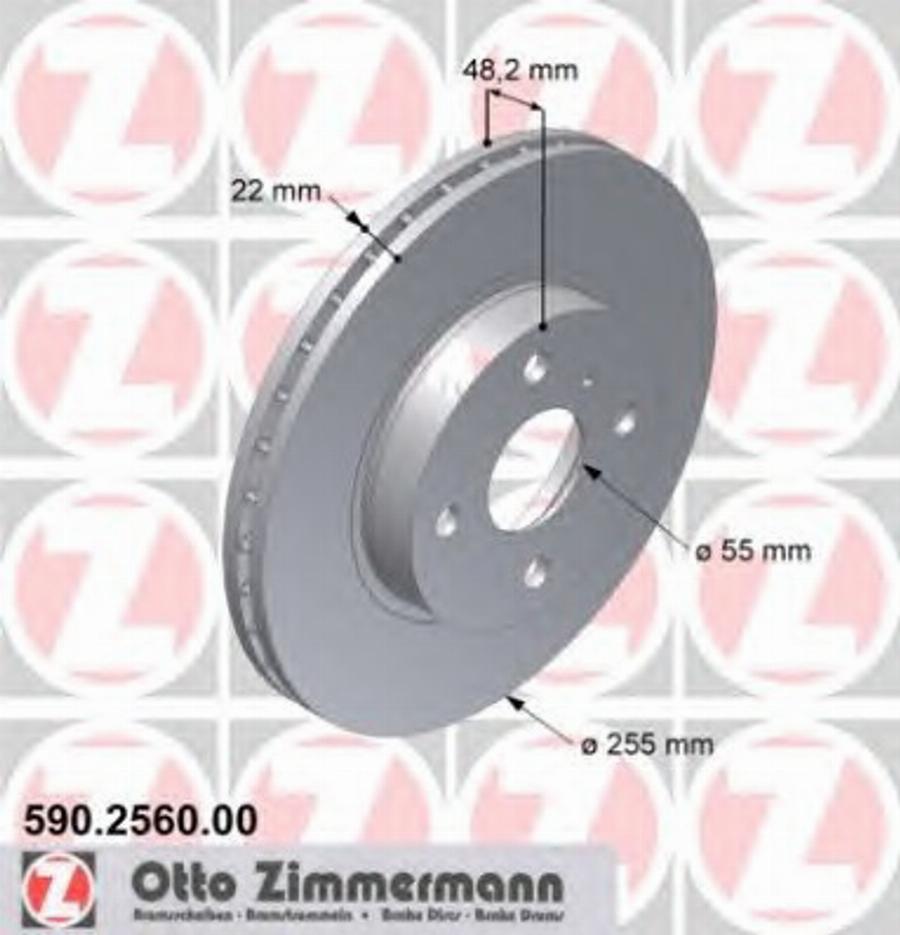 Zimmermann 590.2560.00 - Bremžu diski autodraugiem.lv