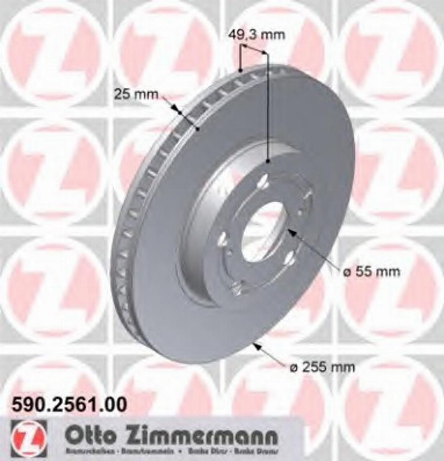 Zimmermann 590 2561 00 - Bremžu diski autodraugiem.lv