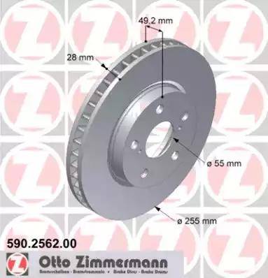 Zimmermann 590.2562.00 - Bremžu diski autodraugiem.lv