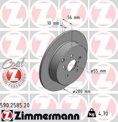Zimmermann 590.2585.20 - Bremžu diski autodraugiem.lv