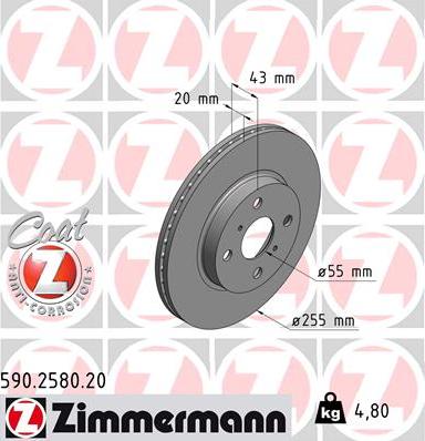 Zimmermann 590.2580.20 - Bremžu diski autodraugiem.lv