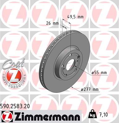 Zimmermann 590.2583.20 - Bremžu diski autodraugiem.lv