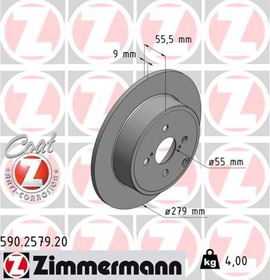 Zimmermann 590.2579.20 - Bremžu diski autodraugiem.lv