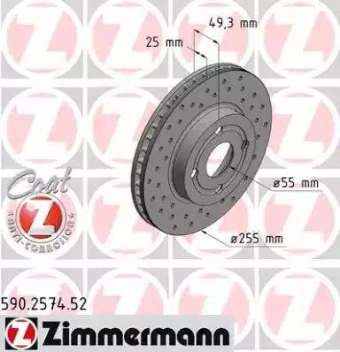 Zimmermann 590.2574.52 - Bremžu diski autodraugiem.lv