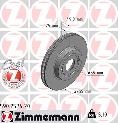 Zimmermann 590.2574.20 - Bremžu diski autodraugiem.lv
