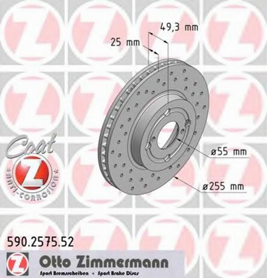 Zimmermann 590.2575.52 - Bremžu diski autodraugiem.lv