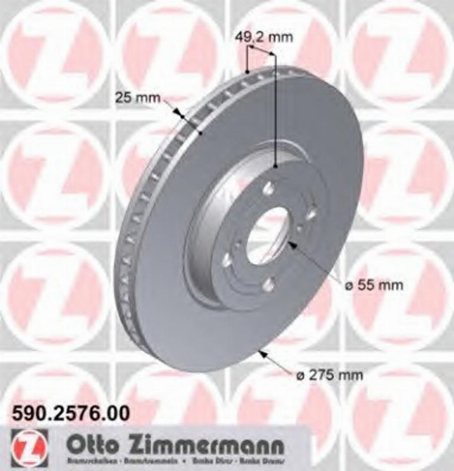 Zimmermann 590.2576.00 - Bremžu diski autodraugiem.lv