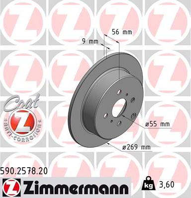 Zimmermann 590.2578.20 - Bremžu diski autodraugiem.lv