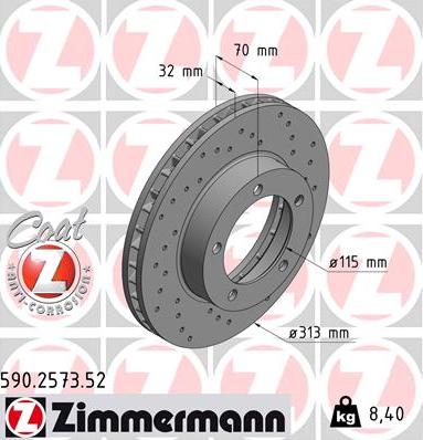 Zimmermann 590.2573.52 - Bremžu diski autodraugiem.lv