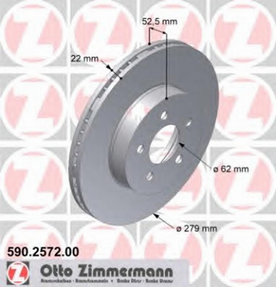 Zimmermann 590.2572.00 - Bremžu diski autodraugiem.lv