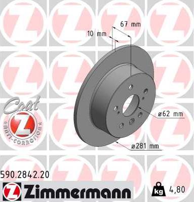 Zimmermann 590.2842.20 - Bremžu diski autodraugiem.lv