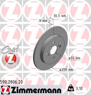 Zimmermann 590.2806.20 - Bremžu diski autodraugiem.lv