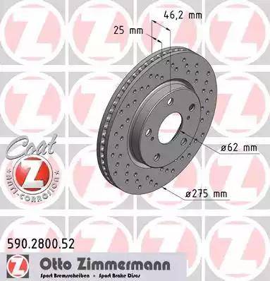 Zimmermann 590.2800.52 - Bremžu diski autodraugiem.lv