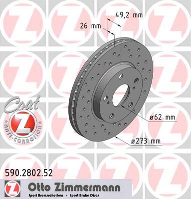 Zimmermann 590.2802.52 - Bremžu diski autodraugiem.lv