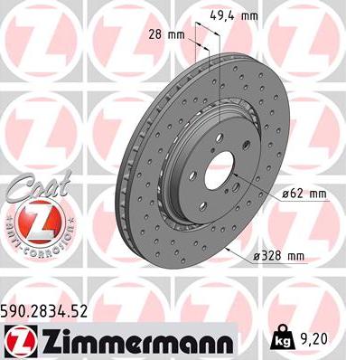 Zimmermann 590.2834.52 - Bremžu diski autodraugiem.lv