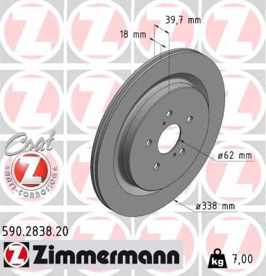 Zimmermann 590.2838.20 - Bremžu diski autodraugiem.lv