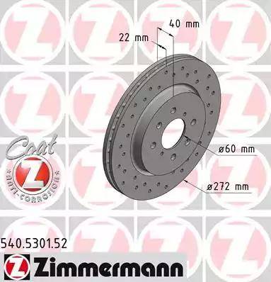 Zimmermann 540.5301.52 - Bremžu diski autodraugiem.lv