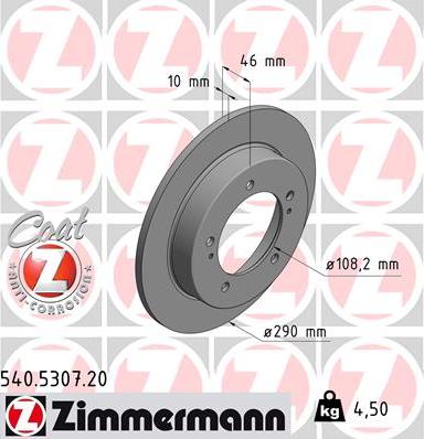 Zimmermann 540.5307.20 - Bremžu diski autodraugiem.lv