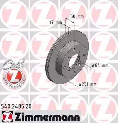Zimmermann 540.2485.20 - Bremžu diski autodraugiem.lv